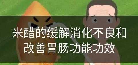 米醋的缓解消化不良和改善胃肠功能功效